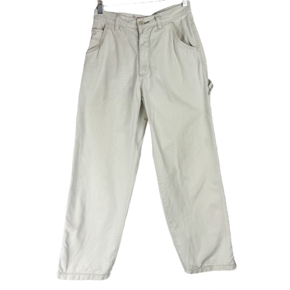Vtg Y2K Unionbay Khaki Cargo Pants Baggy Wide Straight Leg Sz 28 Streetwear